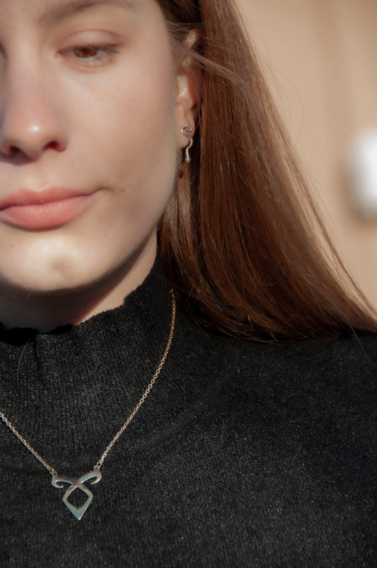 Angelic Power Rune Necklace - Silver - Hebel Design