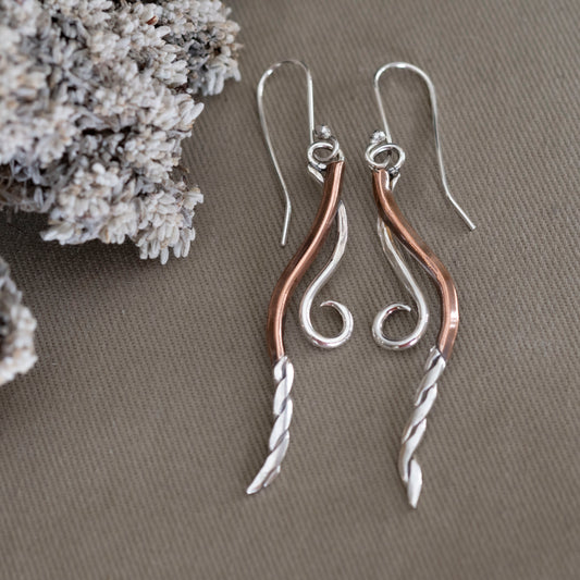 The Mane & The Rein: Mixed Metal Earrings - Hebel Design