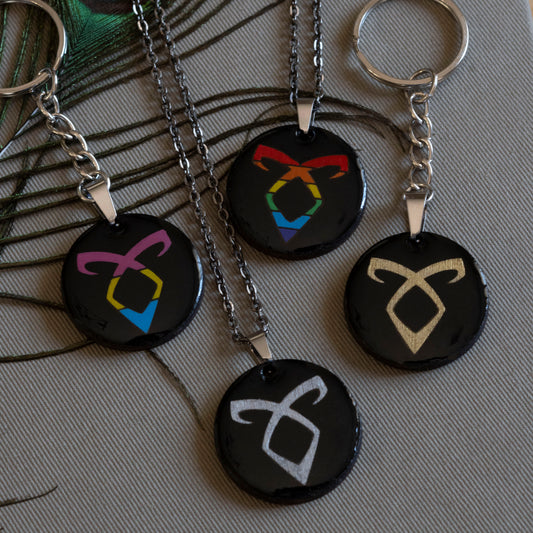 Pride Angelic Power Rune | Limited Edition Wooden Pendants & Keychains