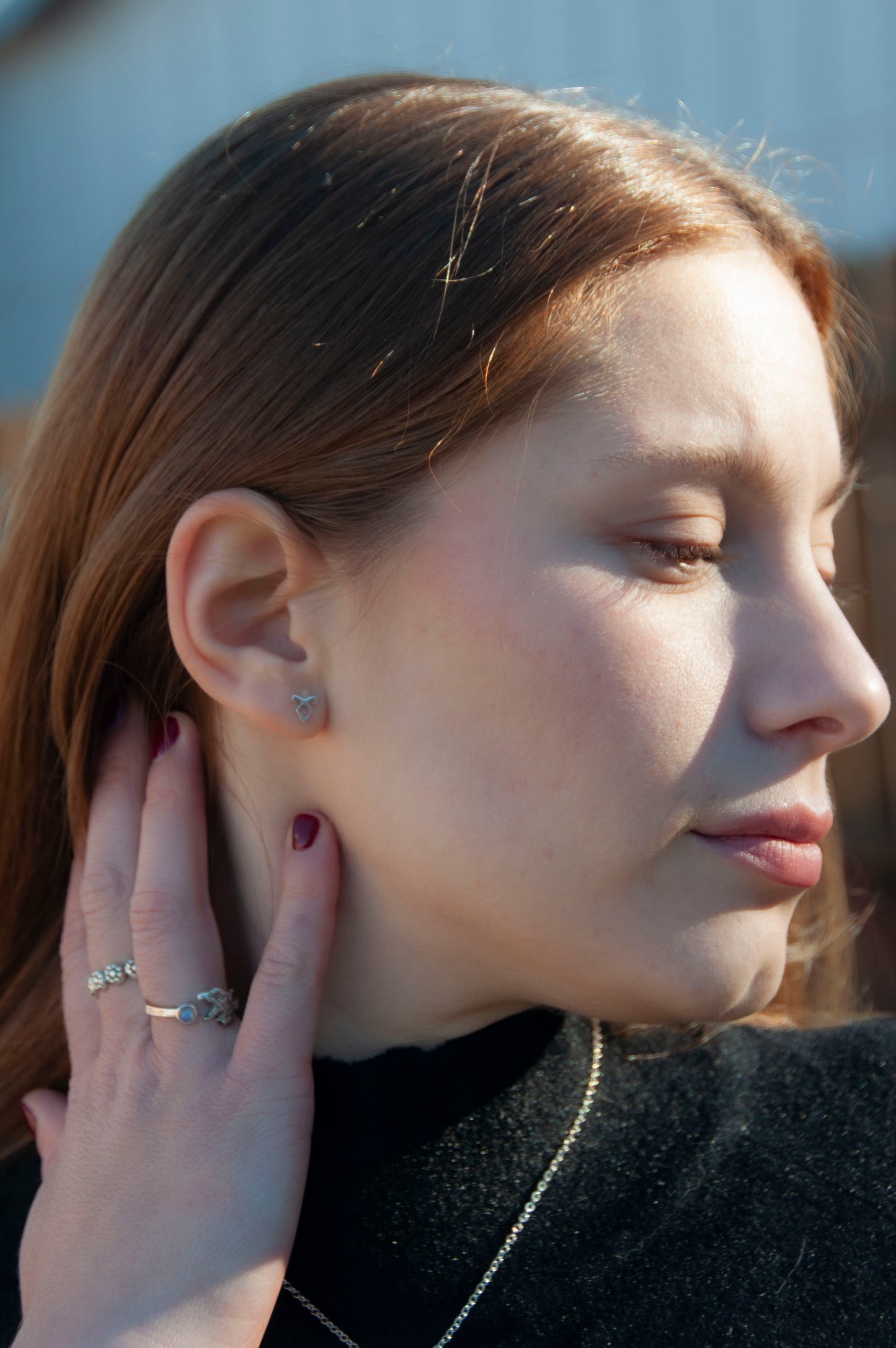 Angelic Power Rune Tiny Earrings - Hebel Design