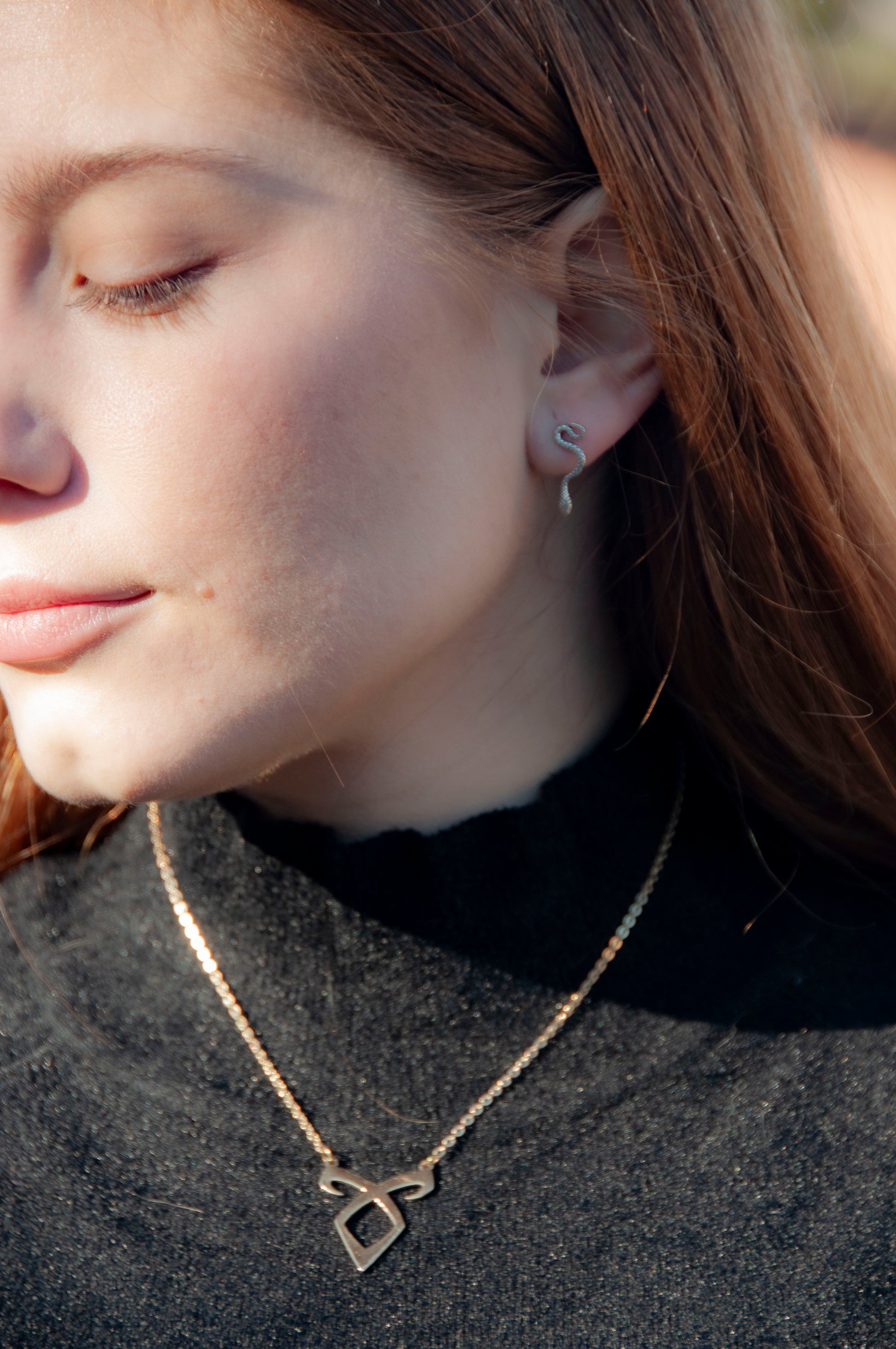Angelic Power Rune Necklace - Brass - Hebel Design