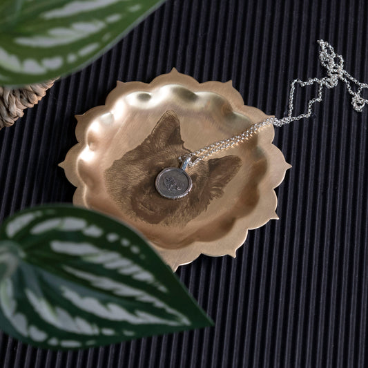 bronze pet portrait  dish