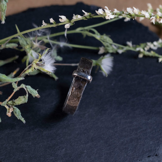 Hand-fabricated silver ring inspired by Claire's Outlander wedding ring