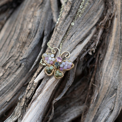 Jeweled Butterfly Necklace - Hebel Design