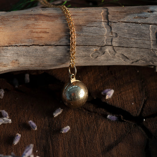 Cordelia's Globe Necklace Brass