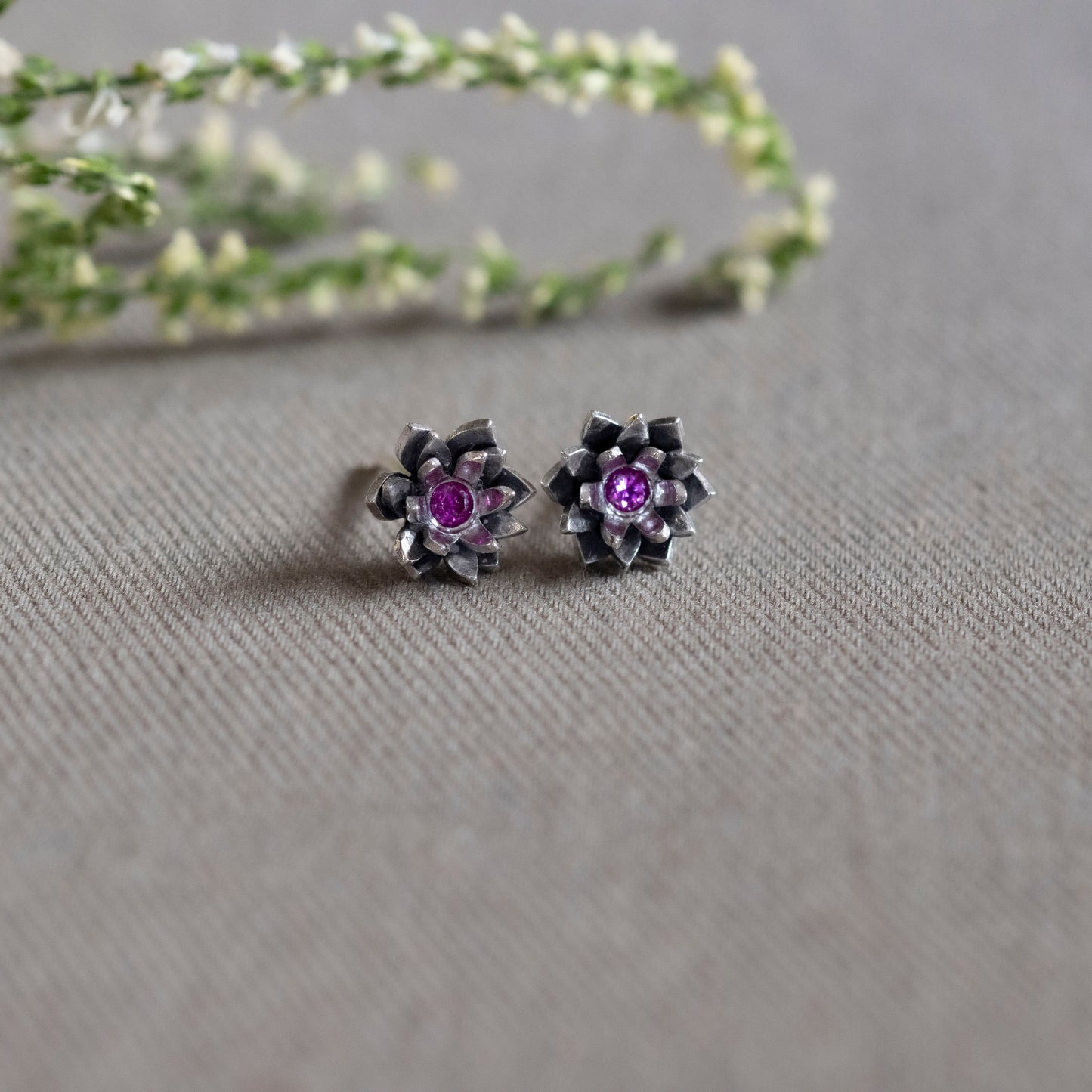 Monthly Bloom Stud Earrings - Hebel Design