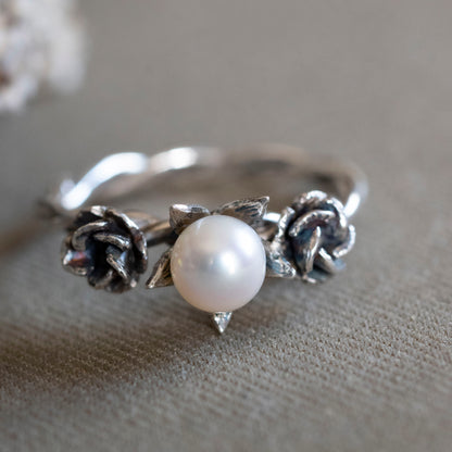 June Rose and Pearl Ring - Hebel Design