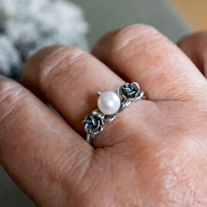 June Rose and Pearl Ring - Hebel Design