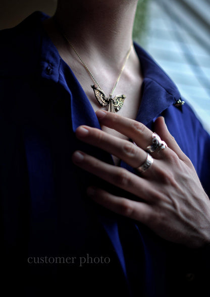 tessa's clockwork angel and rune ring on model