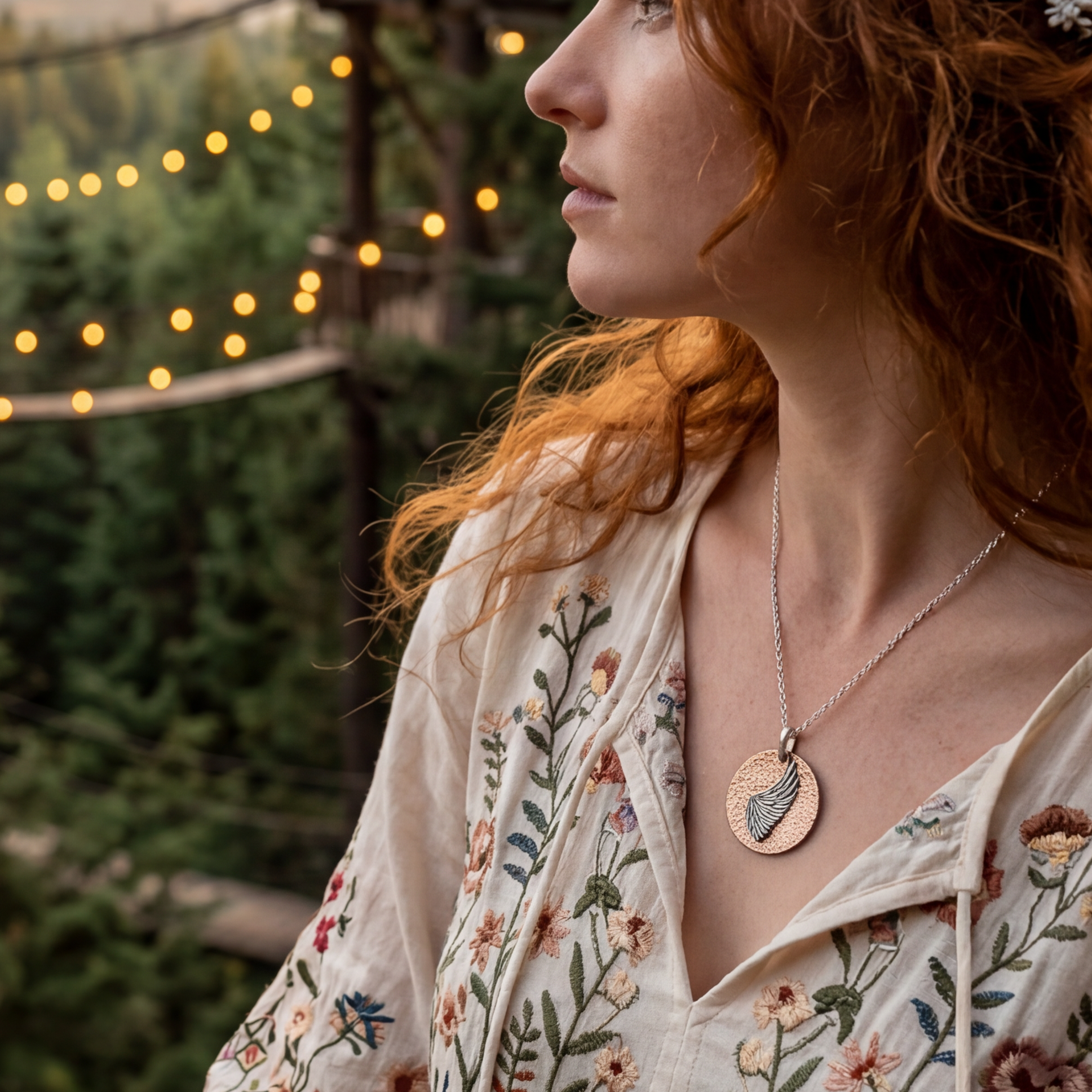 Odessa's Wing Necklace - Copper & Silver - Hebel Design