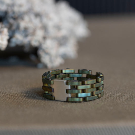 Panther Style Silver and Bead rings - Hebel Design