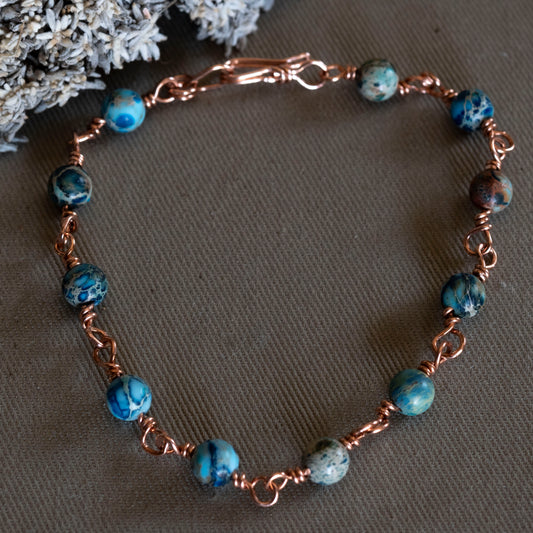 Wire wrapped Stone bracelets - Hebel Design