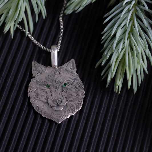 detail of Wolfe pendant