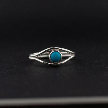 Evil Eye Ring, sleeping turquoise ring