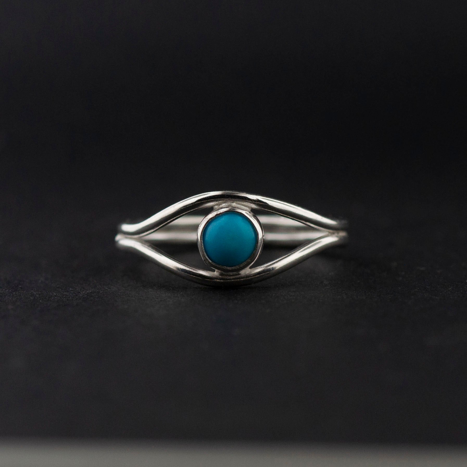 Evil Eye Ring, sleeping turquoise ring