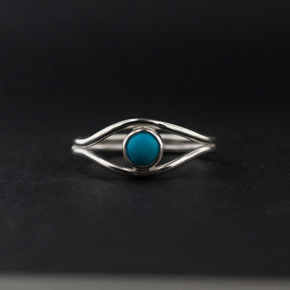Evil Eye Ring, sleeping turquoise ring